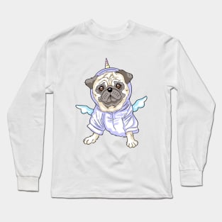 Unicorn pug dog Long Sleeve T-Shirt